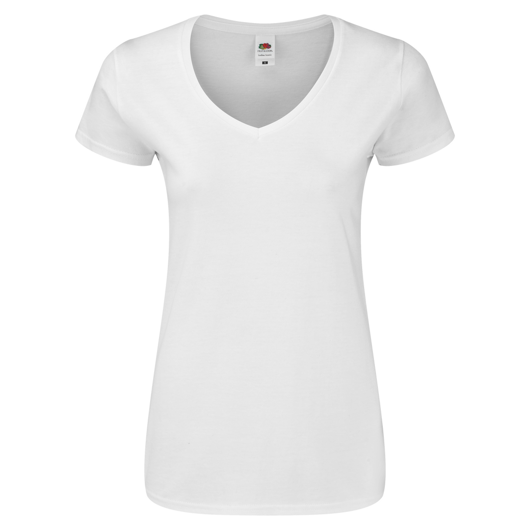 Camiseta Mujer Blanca Iconic V-Neck - Imagen 6