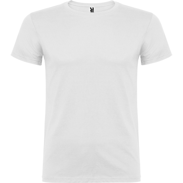 Camiseta Beagle personalizada para peñas. Imagen del modelo en blanco; el color final será el seleccionado.