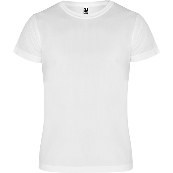 Camiseta deportiva Camimera personalizada. Imagen del modelo en blanco; el color final será el seleccionado.